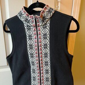 L.L.Bean Fleece Holiday Winter Vest, Nordic Full Zip